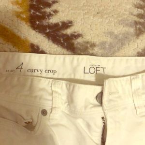 White Ann Taylor Curvy Crop Capris